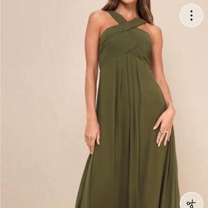 Lulu's Chic Olive Maxi Dress